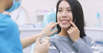 A woman at her dental appointment
