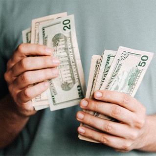 Man counting money