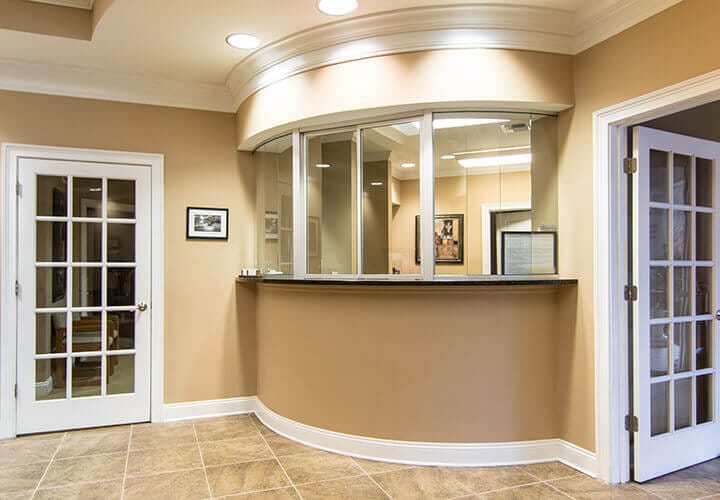 Welcoming front desk of dentistry practice