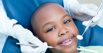 little boy at a dental appointment 