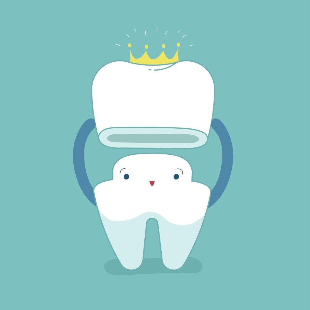 Tooth holding a crown